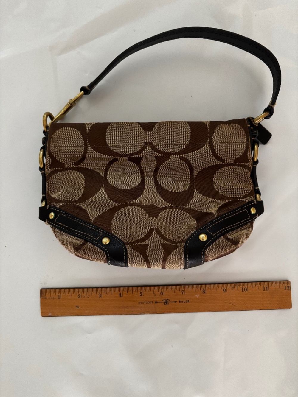 Vintage Coach Carly mini brown gold